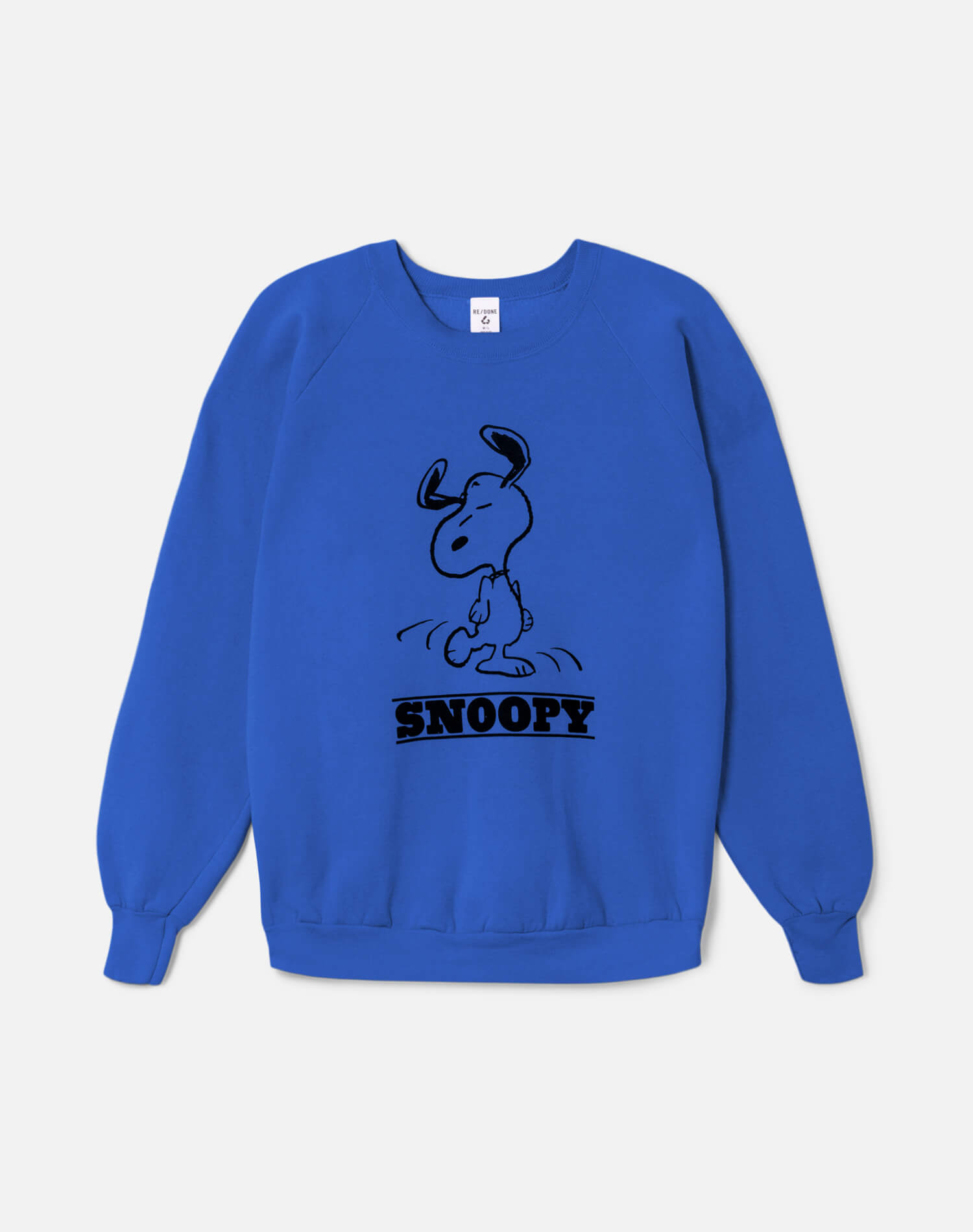 Upcycled "Snoopy Dancing" Sweatshirt in Royal Blue - 11229730