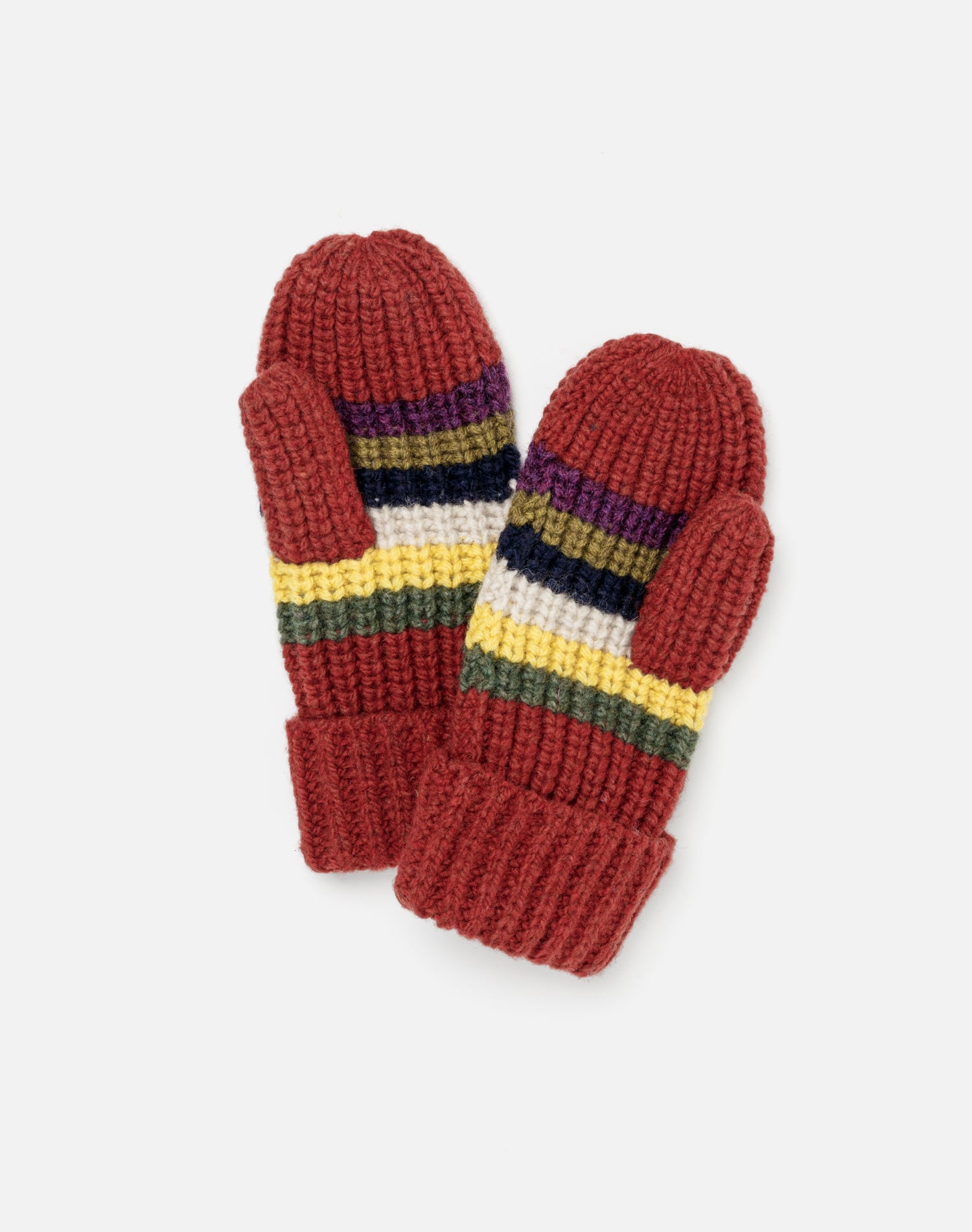 Retro Knit Mitten - Red Multi