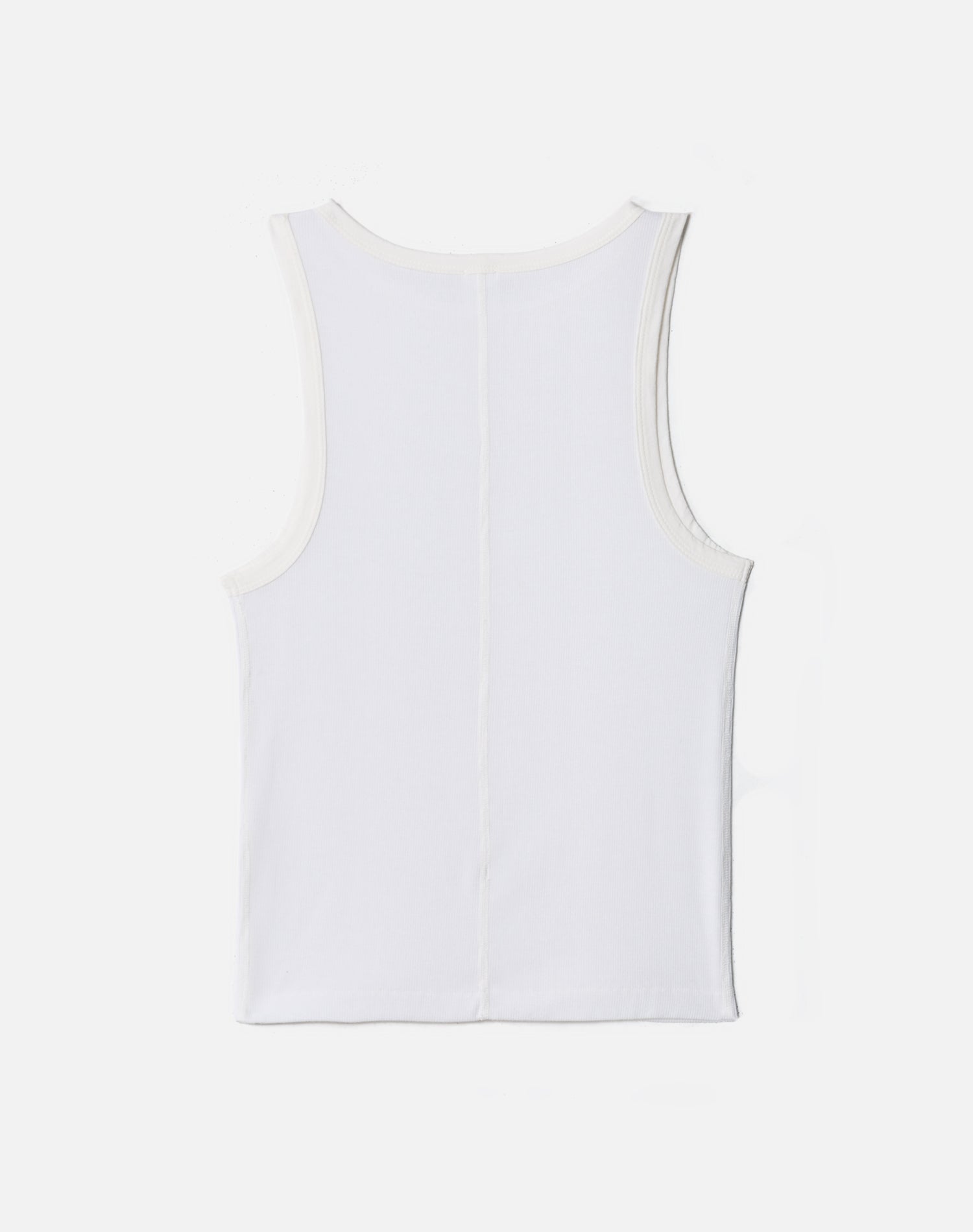 Ribbed High Neck Tank - Off White