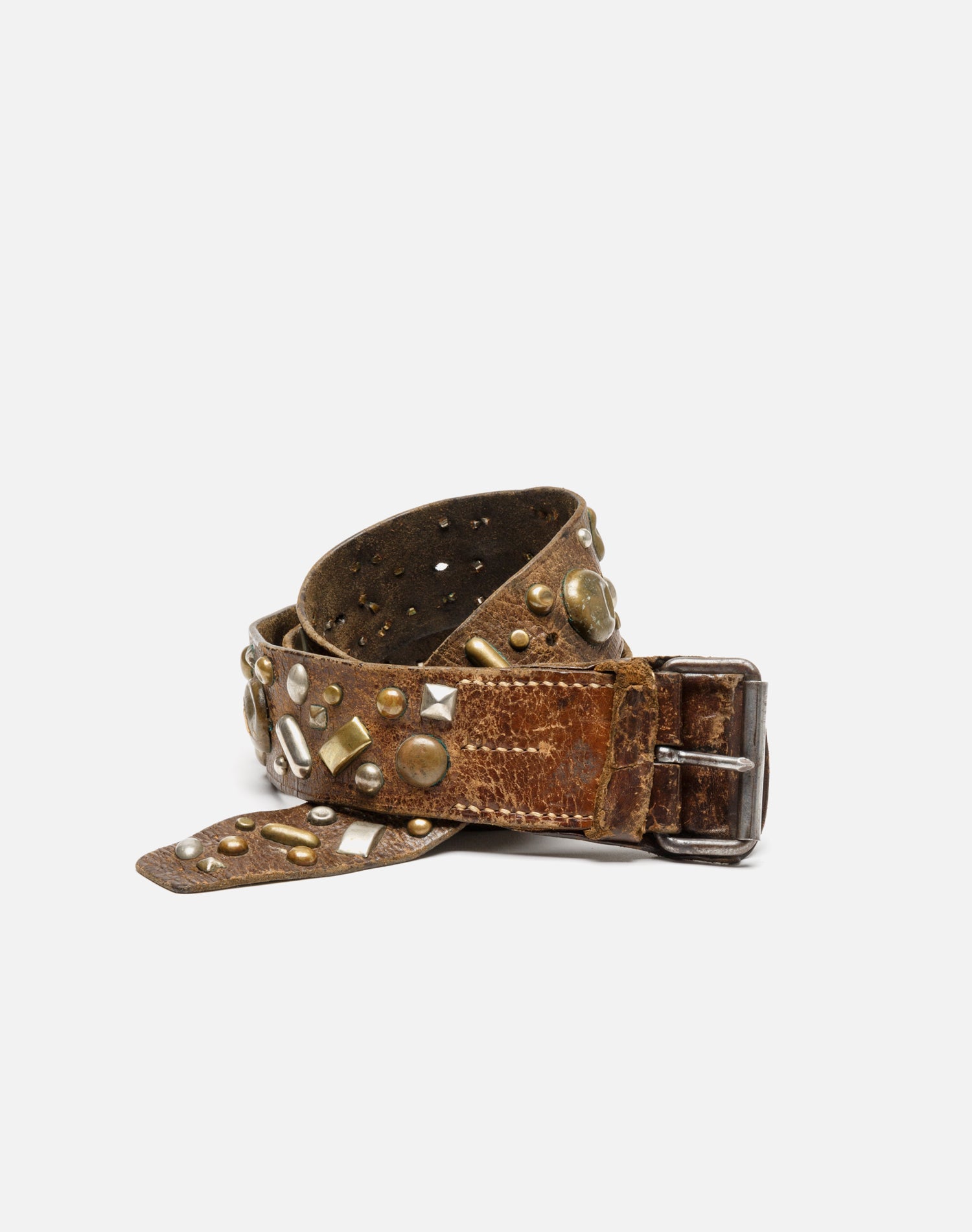 70s Handmade Rustic Studded Belt
