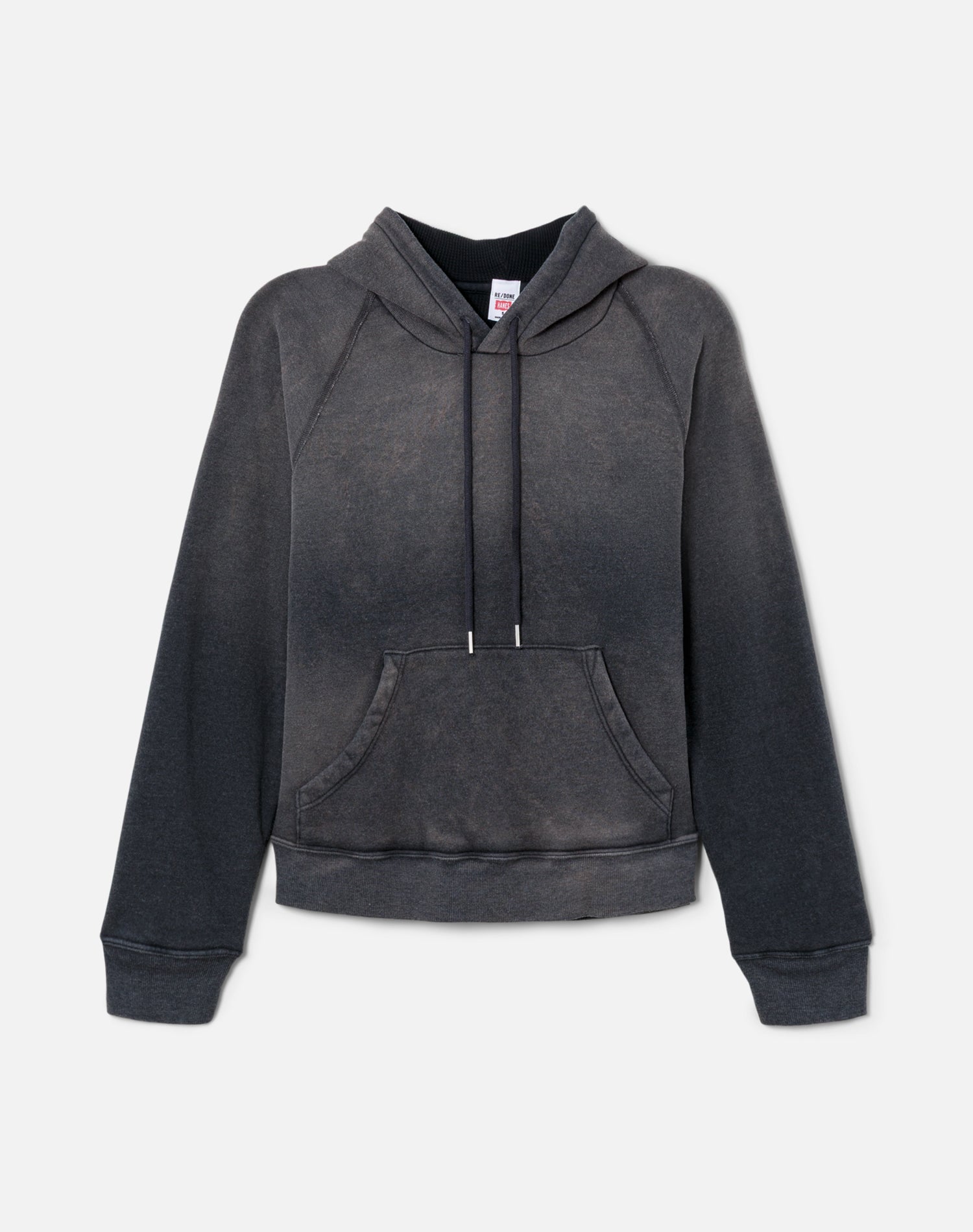 Thermal Lined Raglan Hoodie - Faded Black
