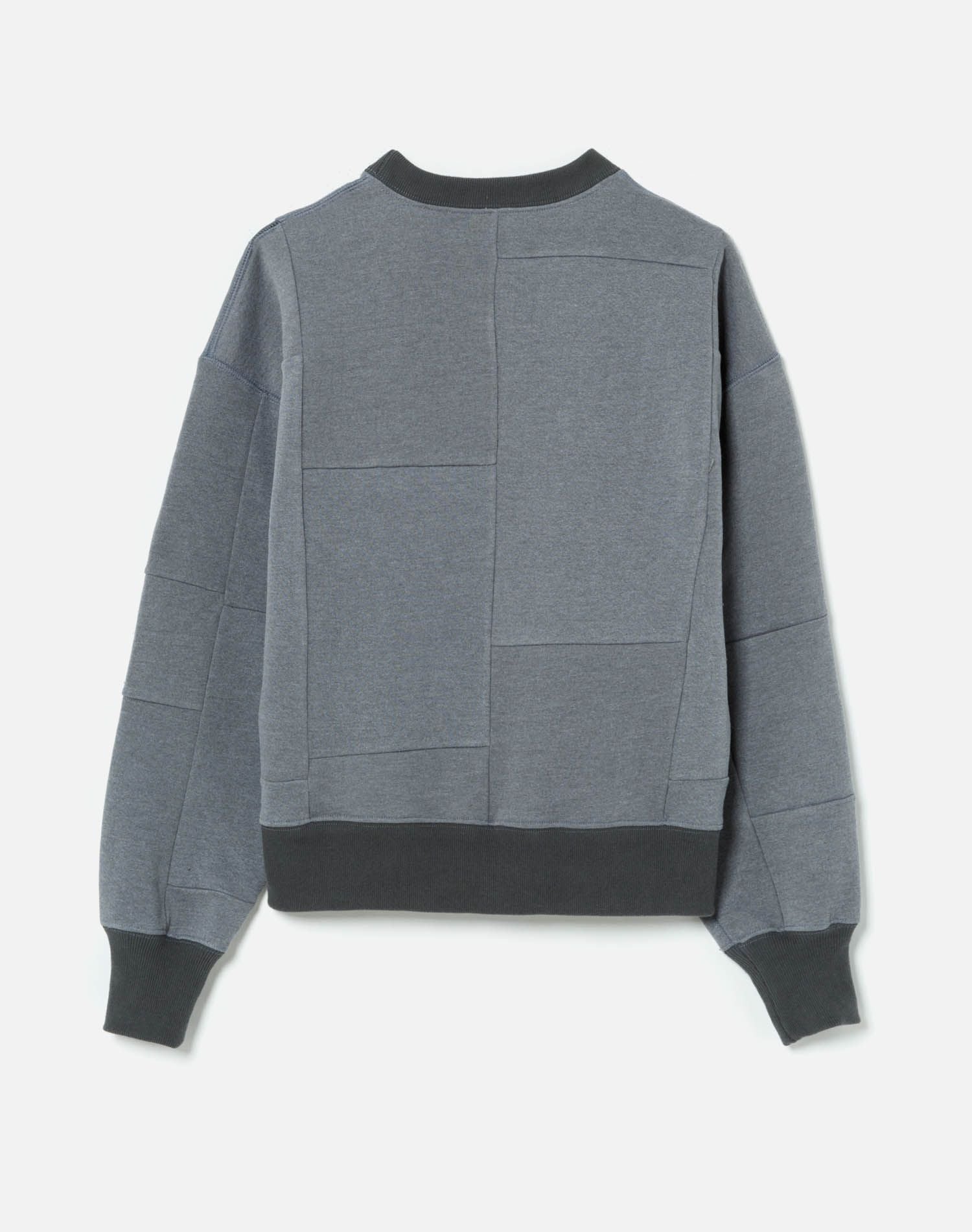 80s Upcycled Patched Sweatshirt - Heathered Black