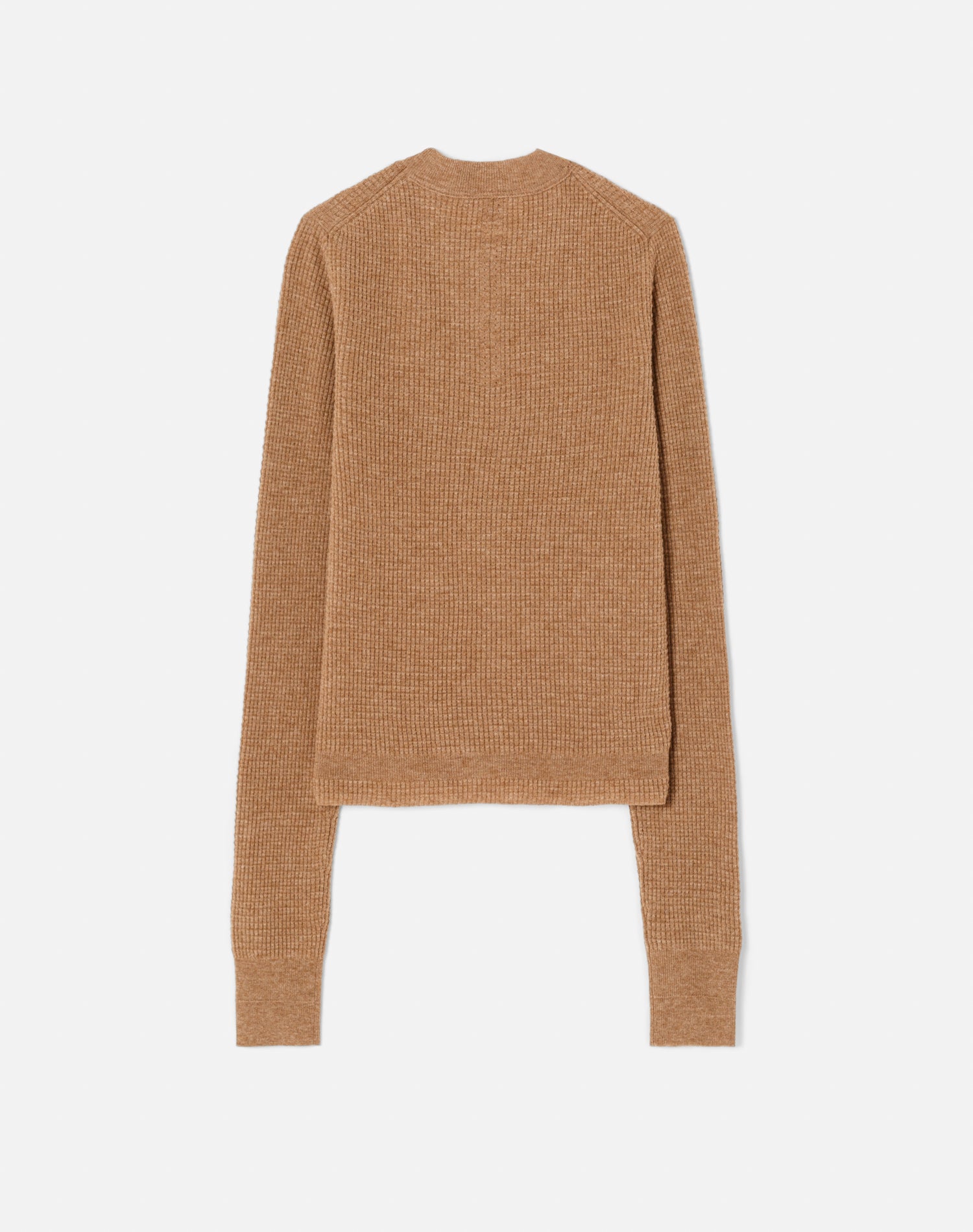 Waffle Slim Pullover - Chestnut