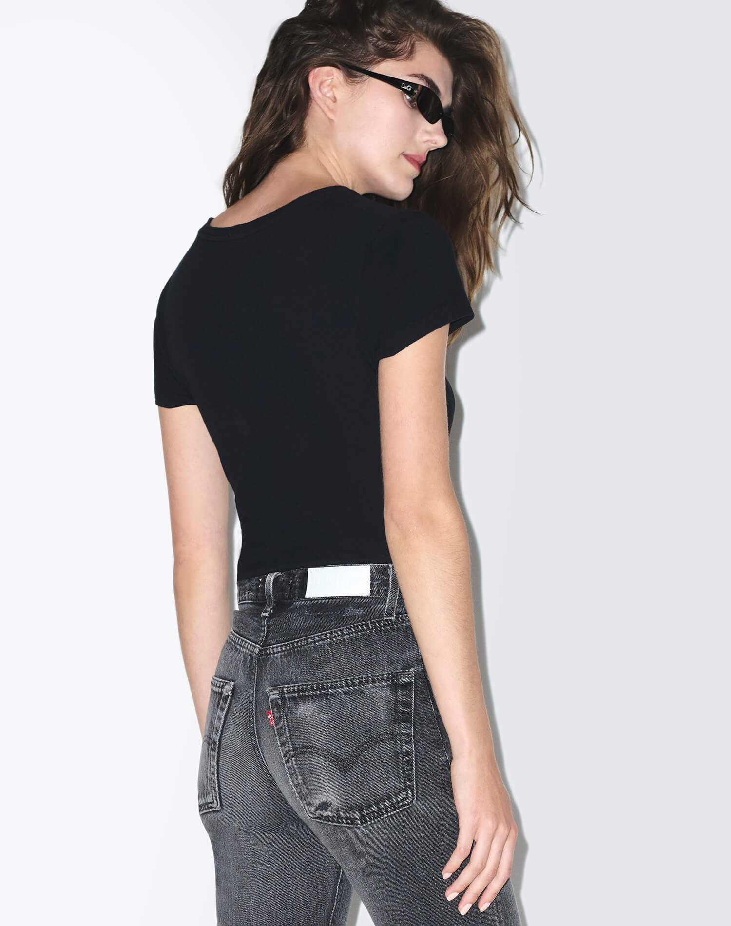 60s Slim Tee Bodysuit - Black