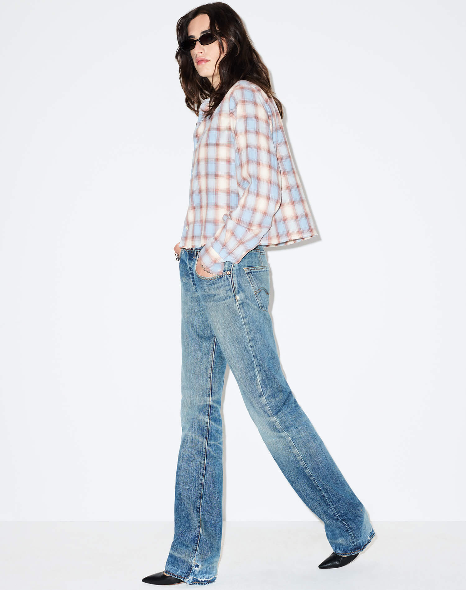 Bianca Shirt - Bluebell Plaid