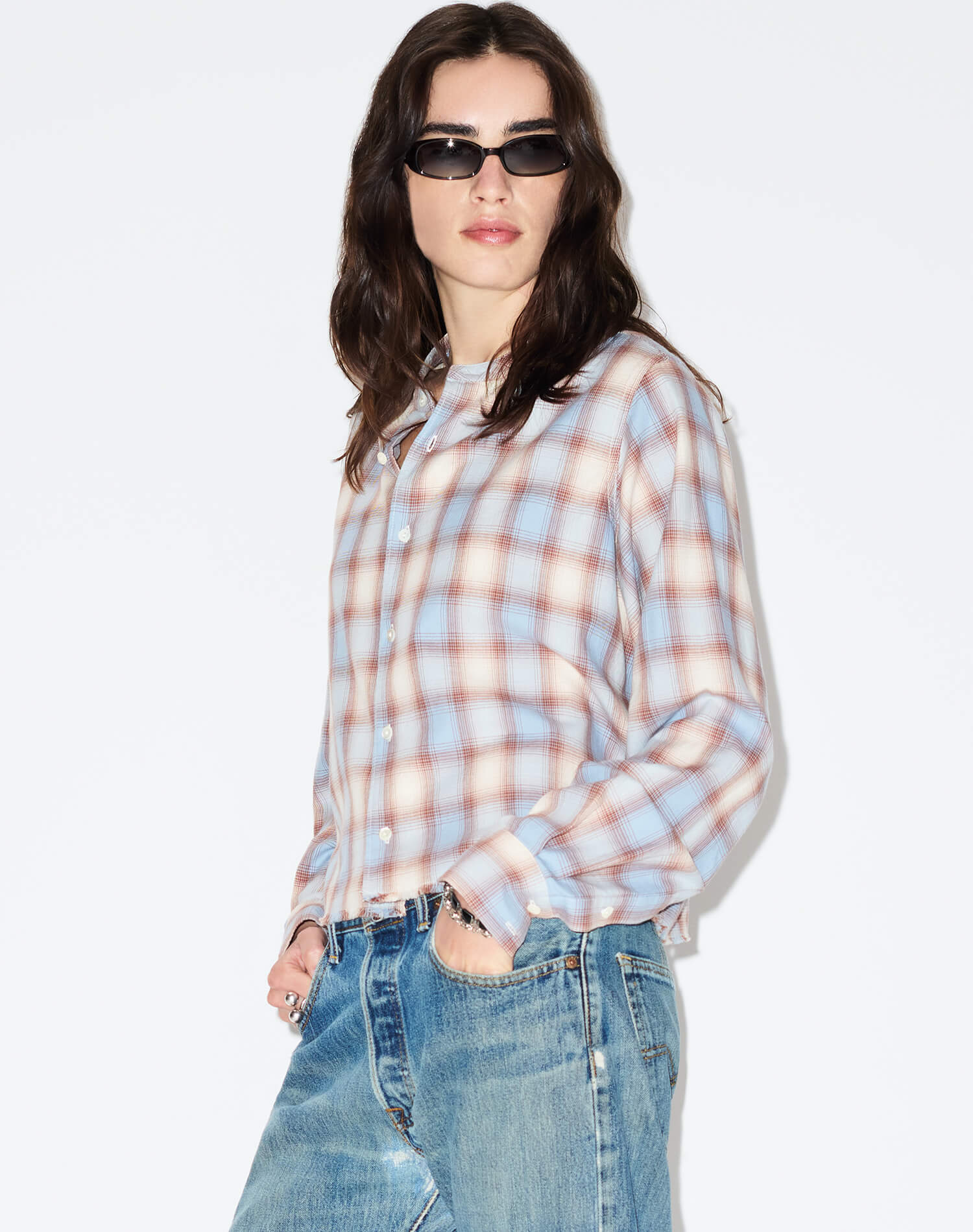 Bianca Shirt - Bluebell Plaid