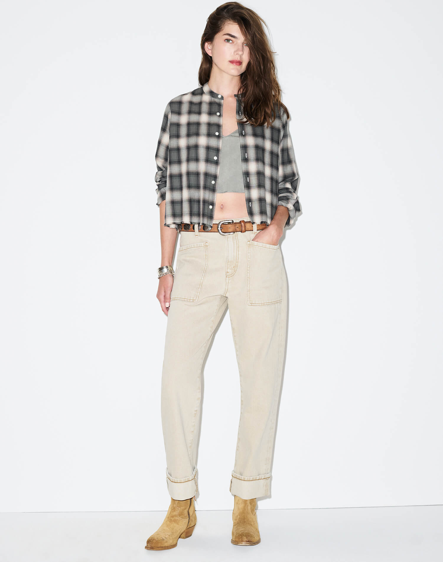 Bianca Shirt - Dark Sage Plaid