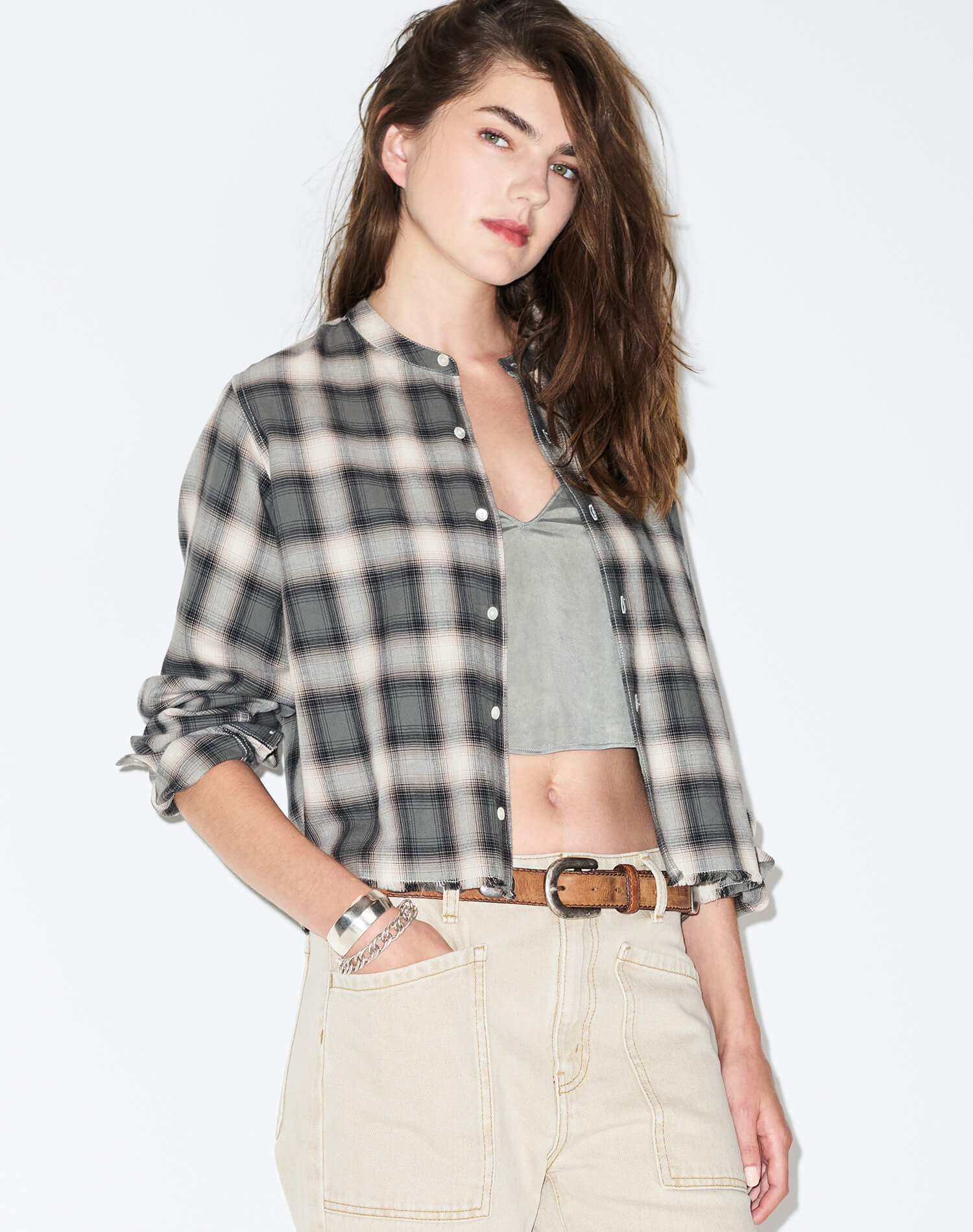 Bianca Shirt - Dark Sage Plaid