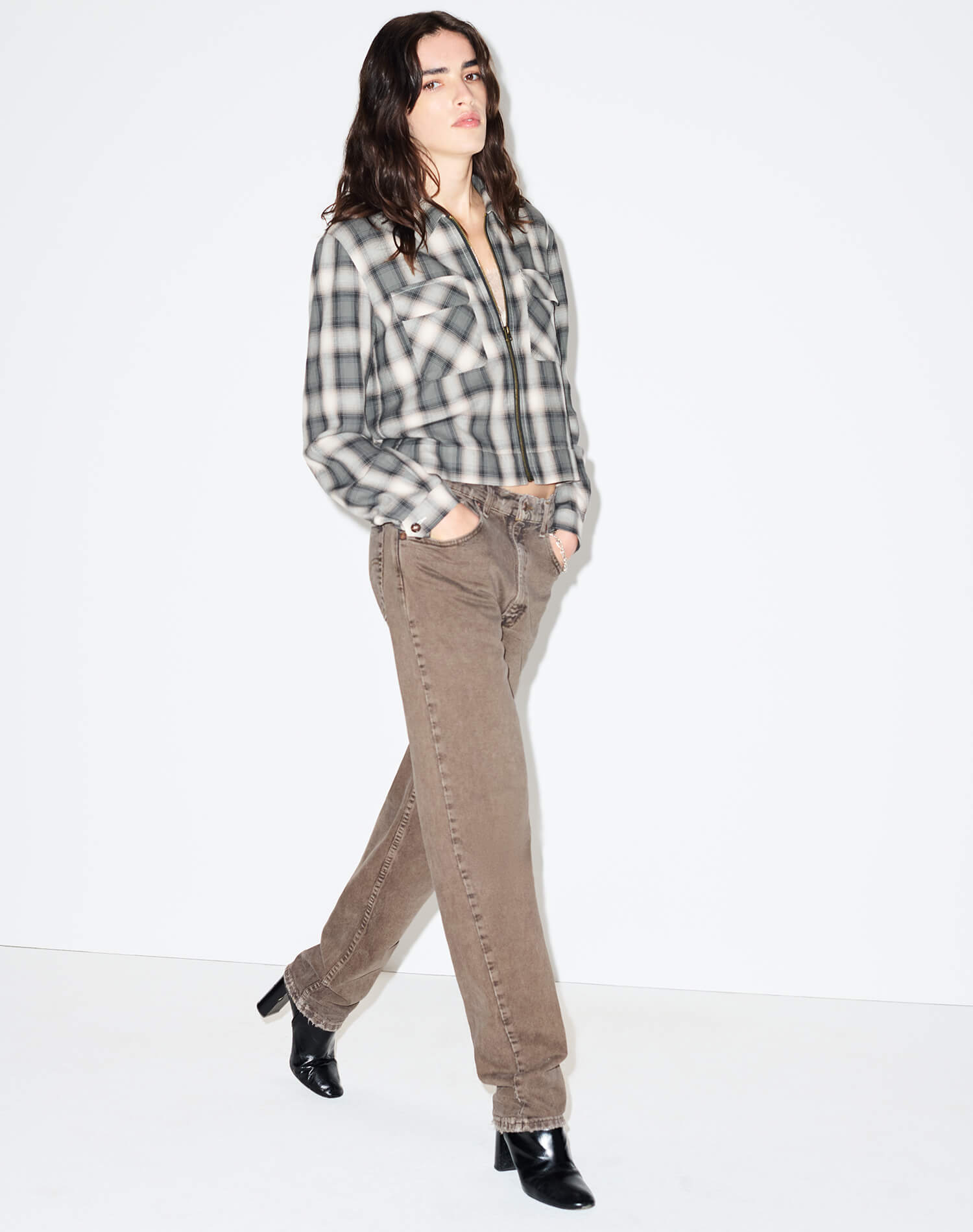 Viv Jacket - Dark Sage Plaid