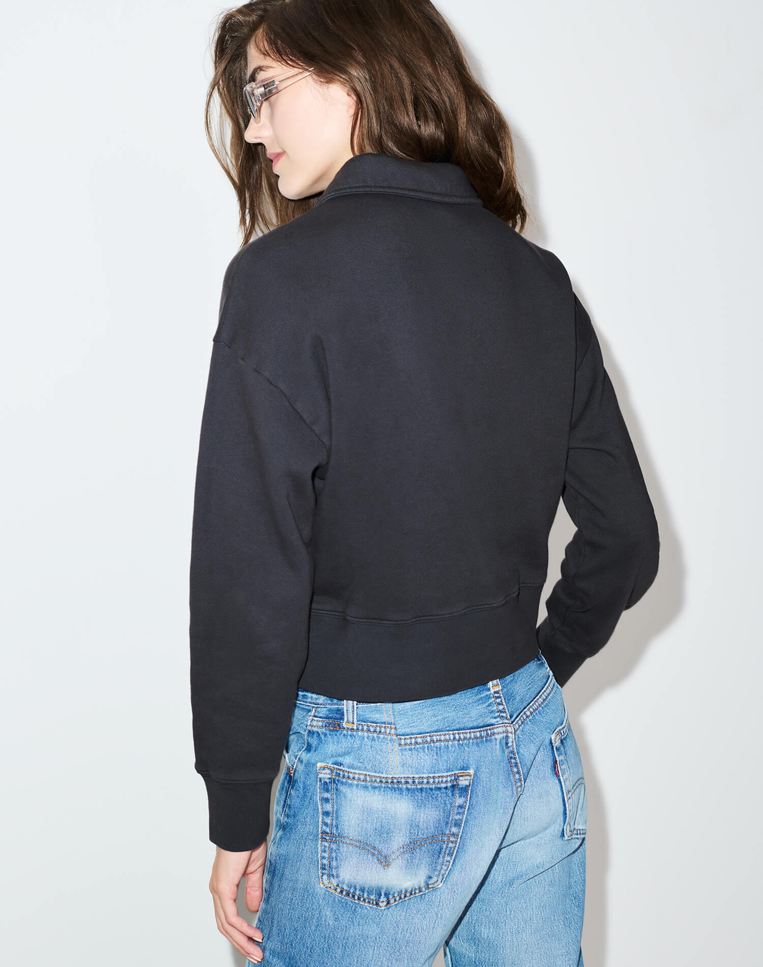 Benny Half Zip - Washed Black
