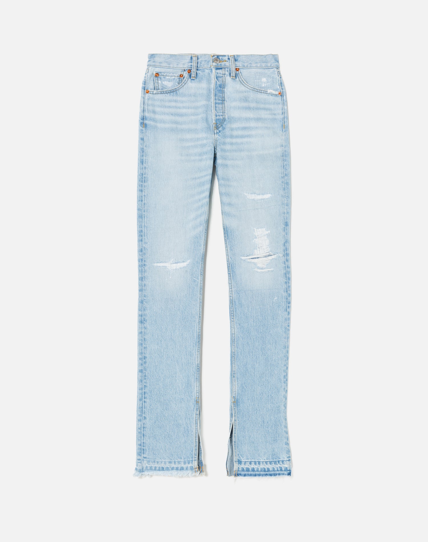 High Rise Skinny Boot - Mended Aquamarine