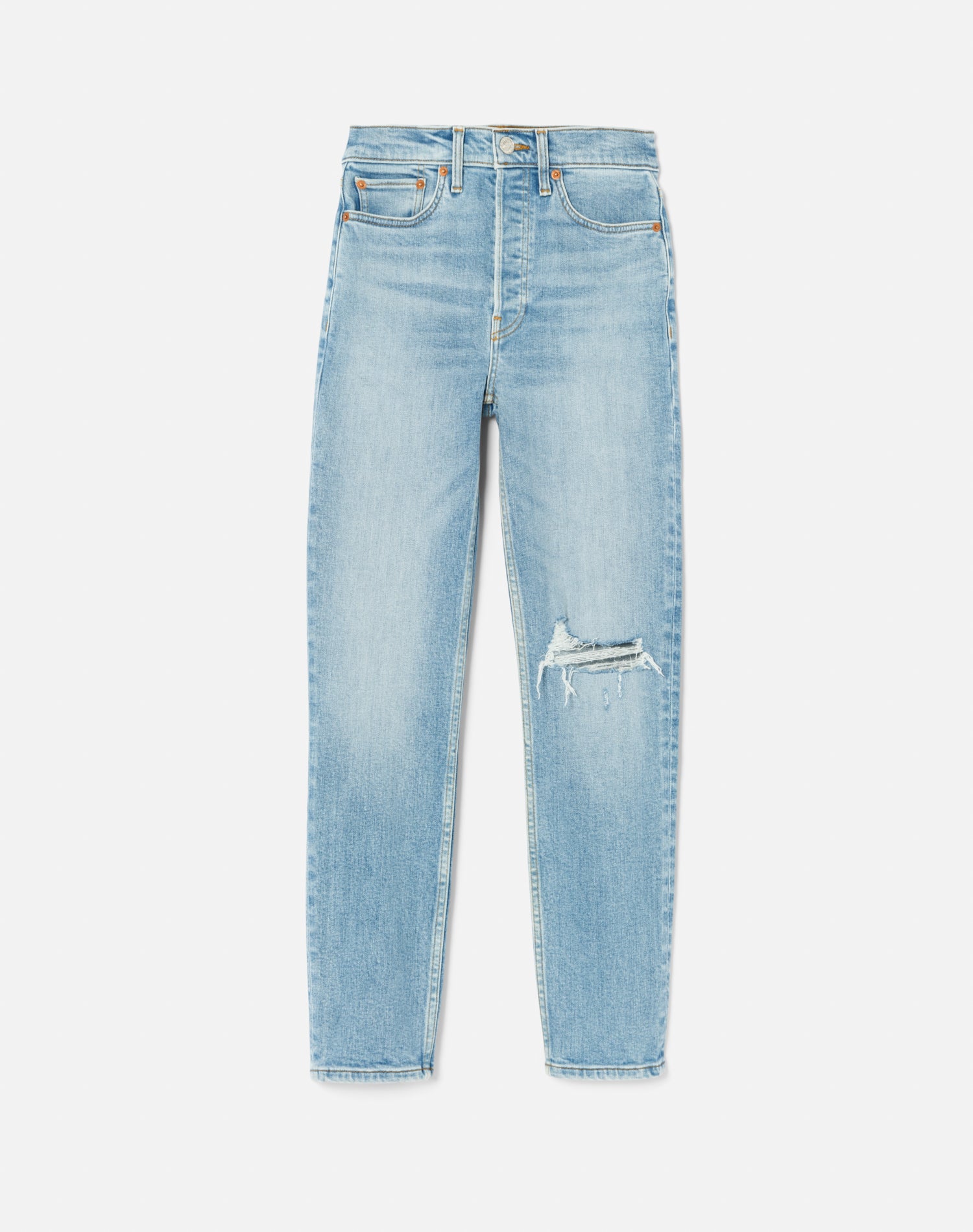 Extra Stretch High Rise Ankle Crop - Worn Light Azure