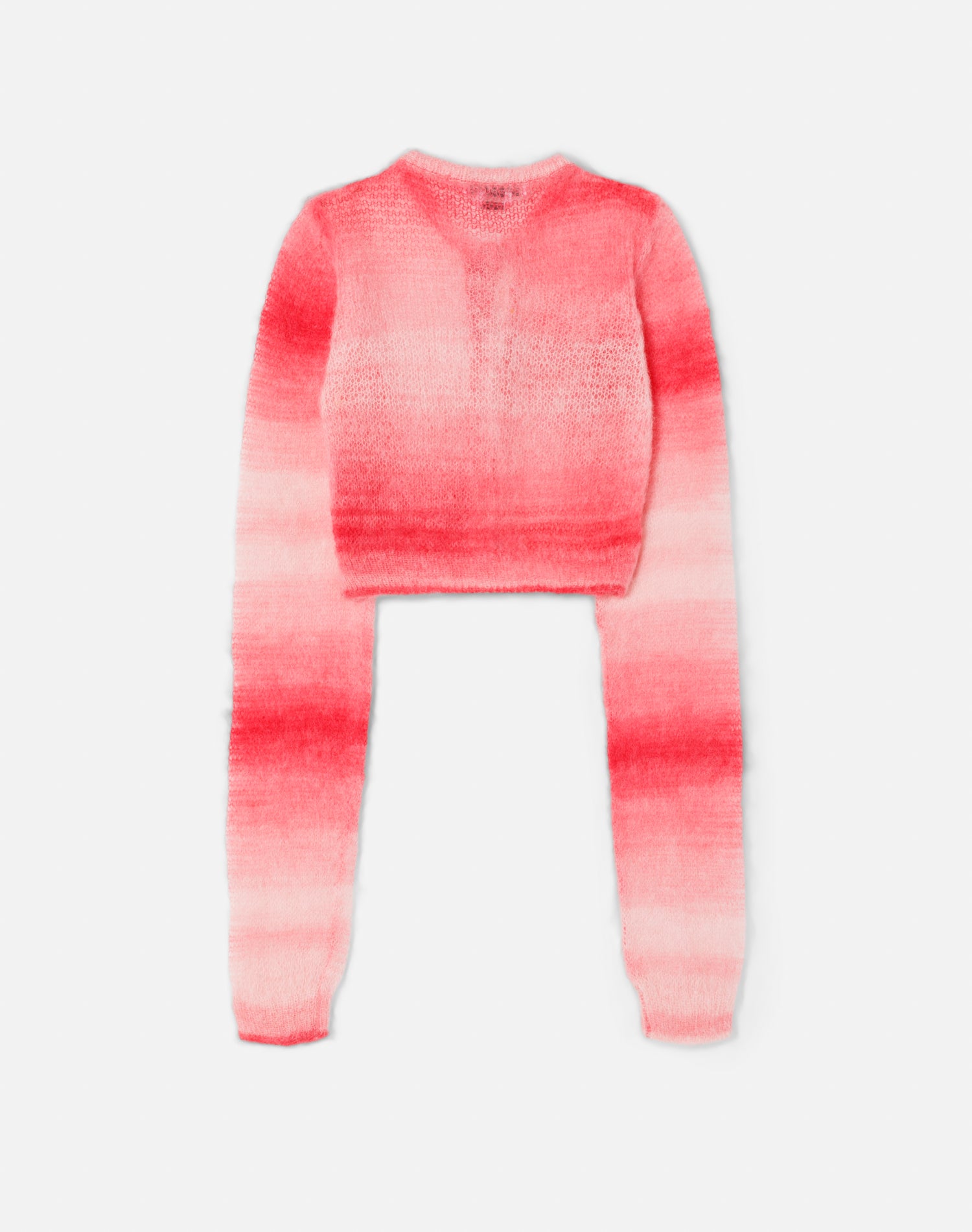 Cropped Crewneck Cardigan - Red Space Dye