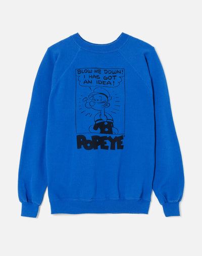 Upcycled "Popeye Idea" Sweatshirt - Blue
