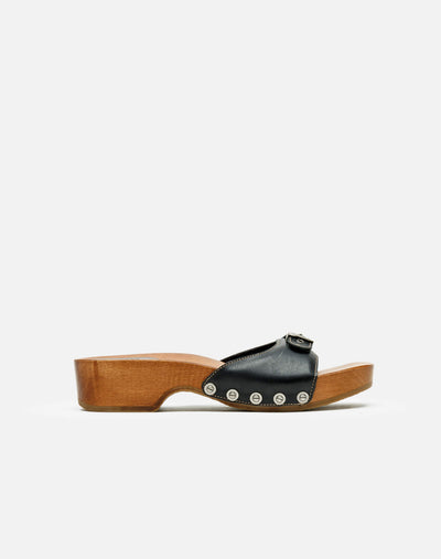 Scholl Clog Sandal - Black Leather