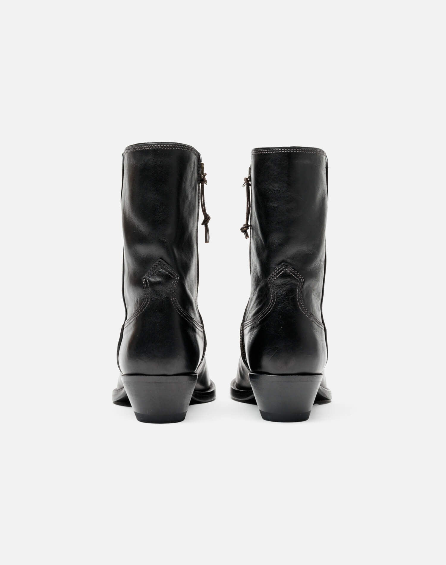 Western Boot - Black Leather