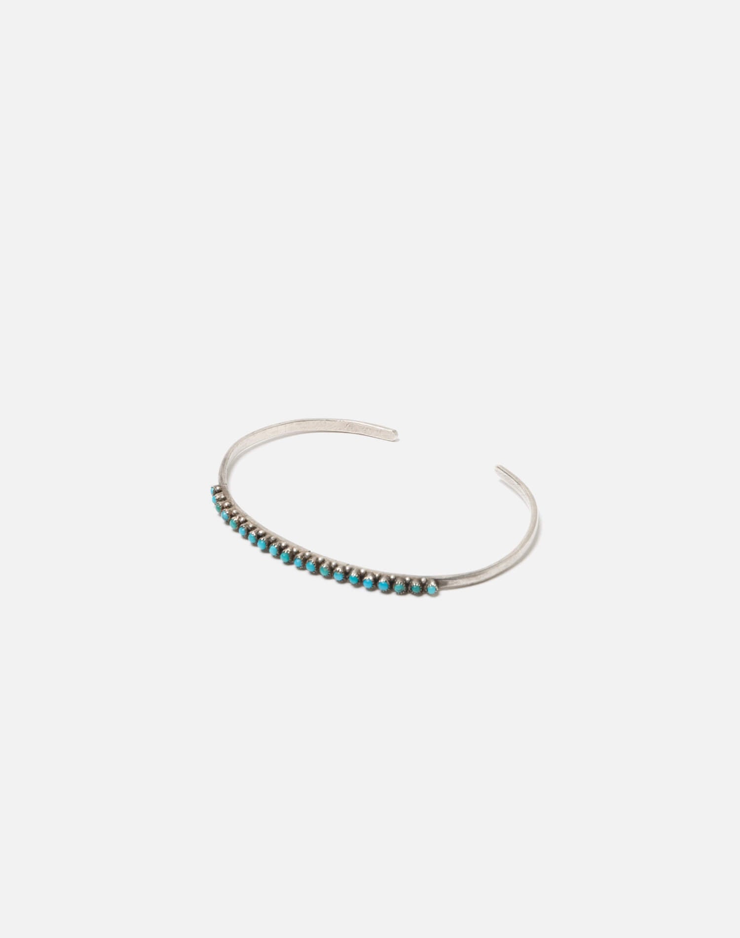 1940s Sterling Silver And Turquoise Zuni Snake Eyes Bracelet - #87