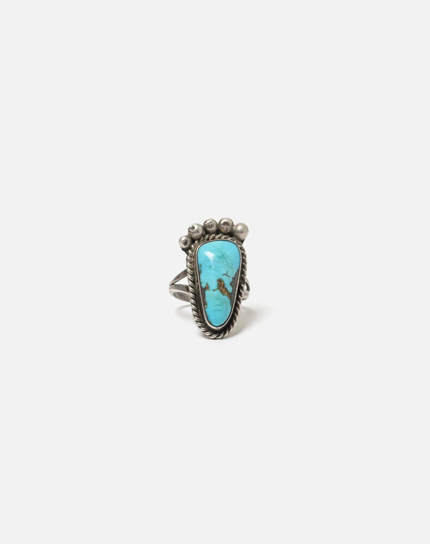 1960s Navajo Sterling Turquoise Foot Ring - #93