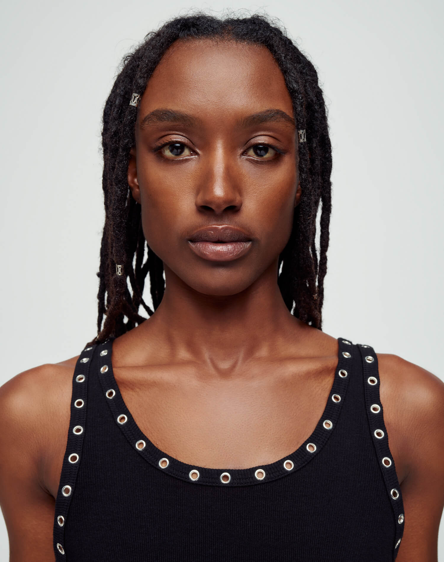 Eyelet Tank Dress - Black