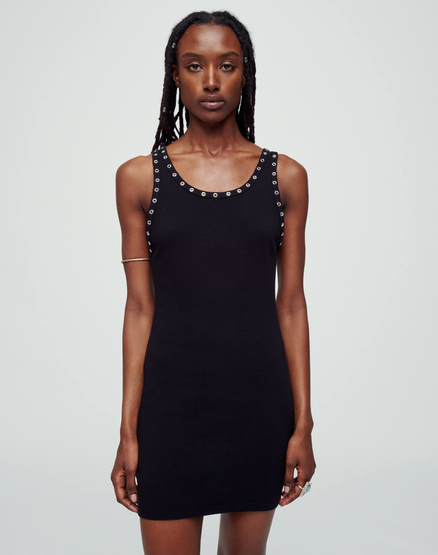 Eyelet Tank Dress - Black