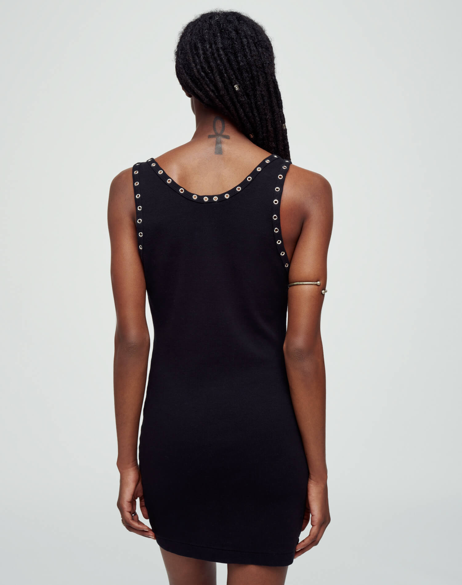 Eyelet Tank Dress - Black