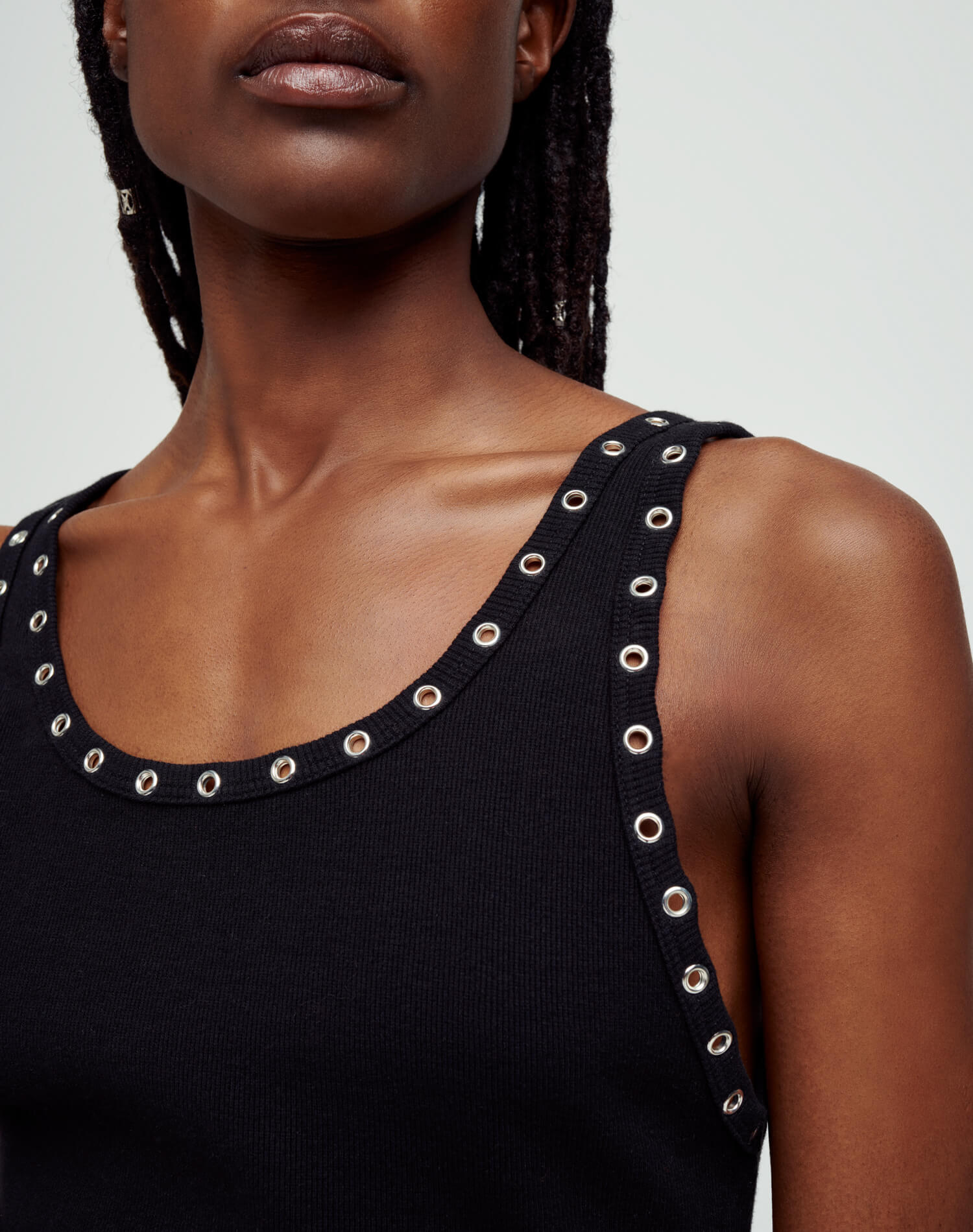 Eyelet Tank Dress - Black