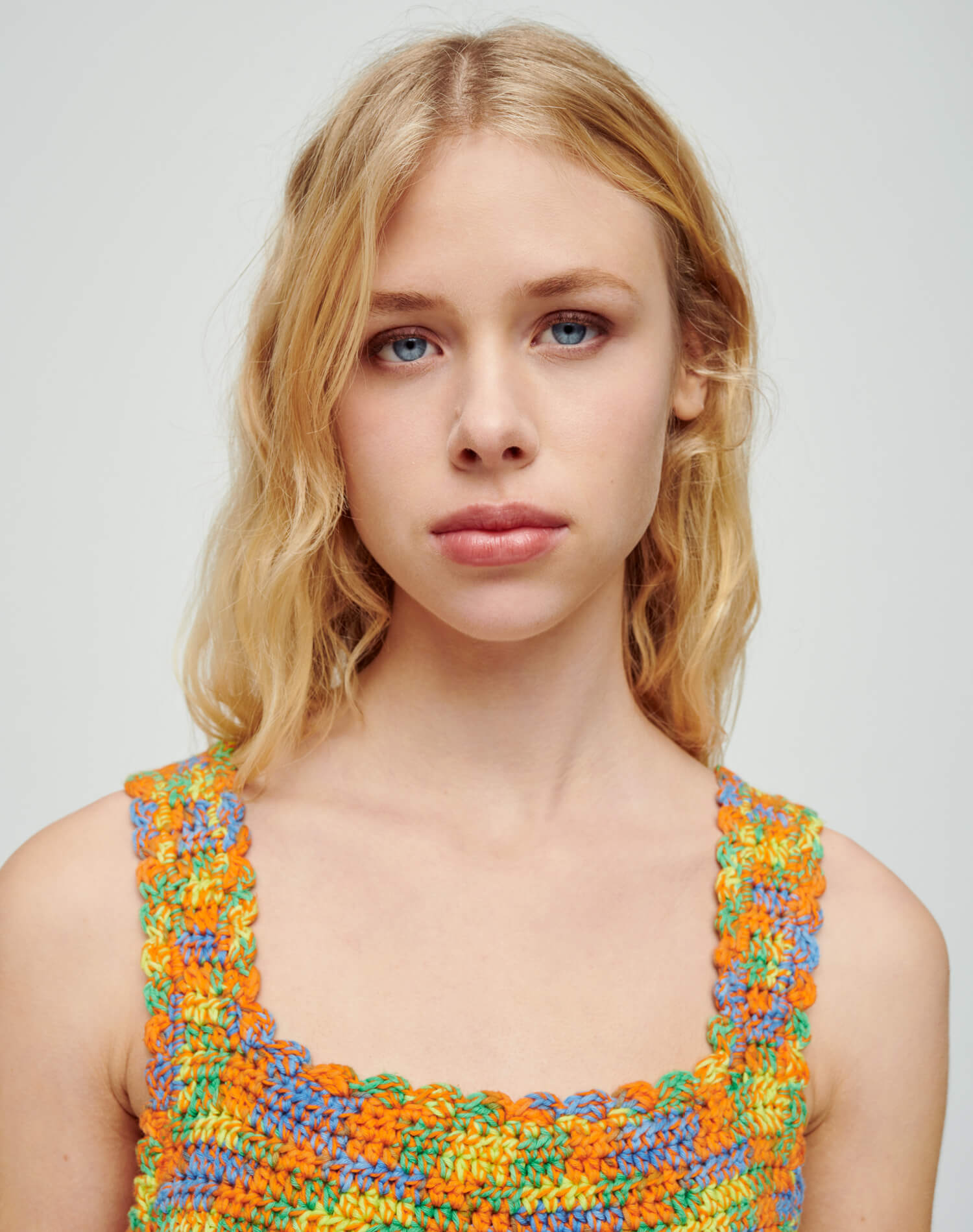 70s Crochet Dress - Multi Space Dye