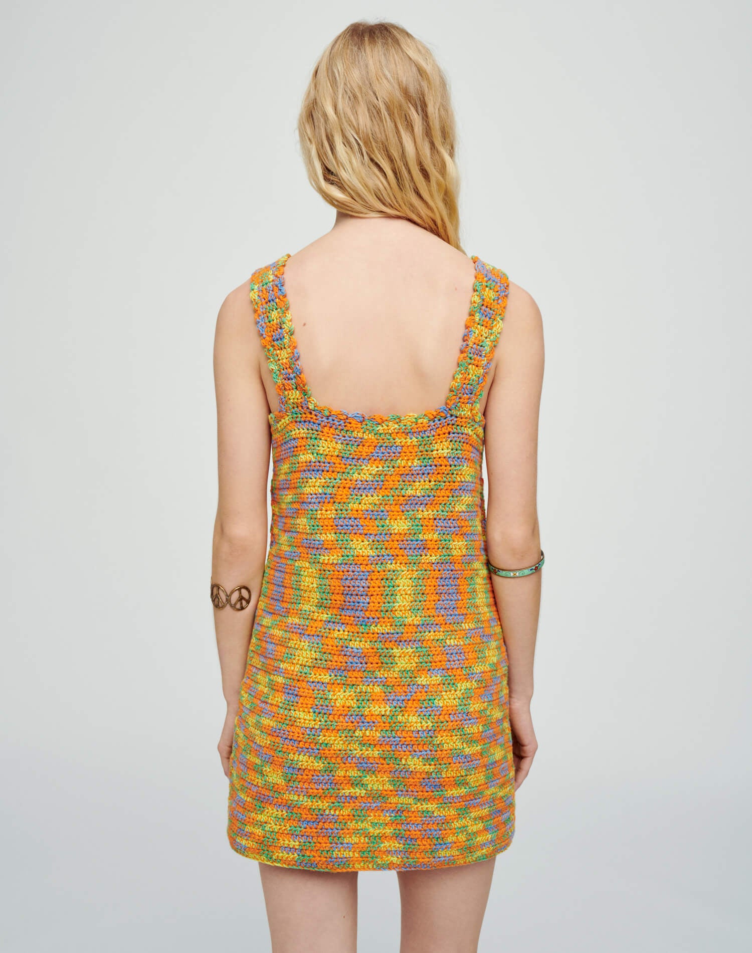 70s Crochet Dress - Multi Space Dye