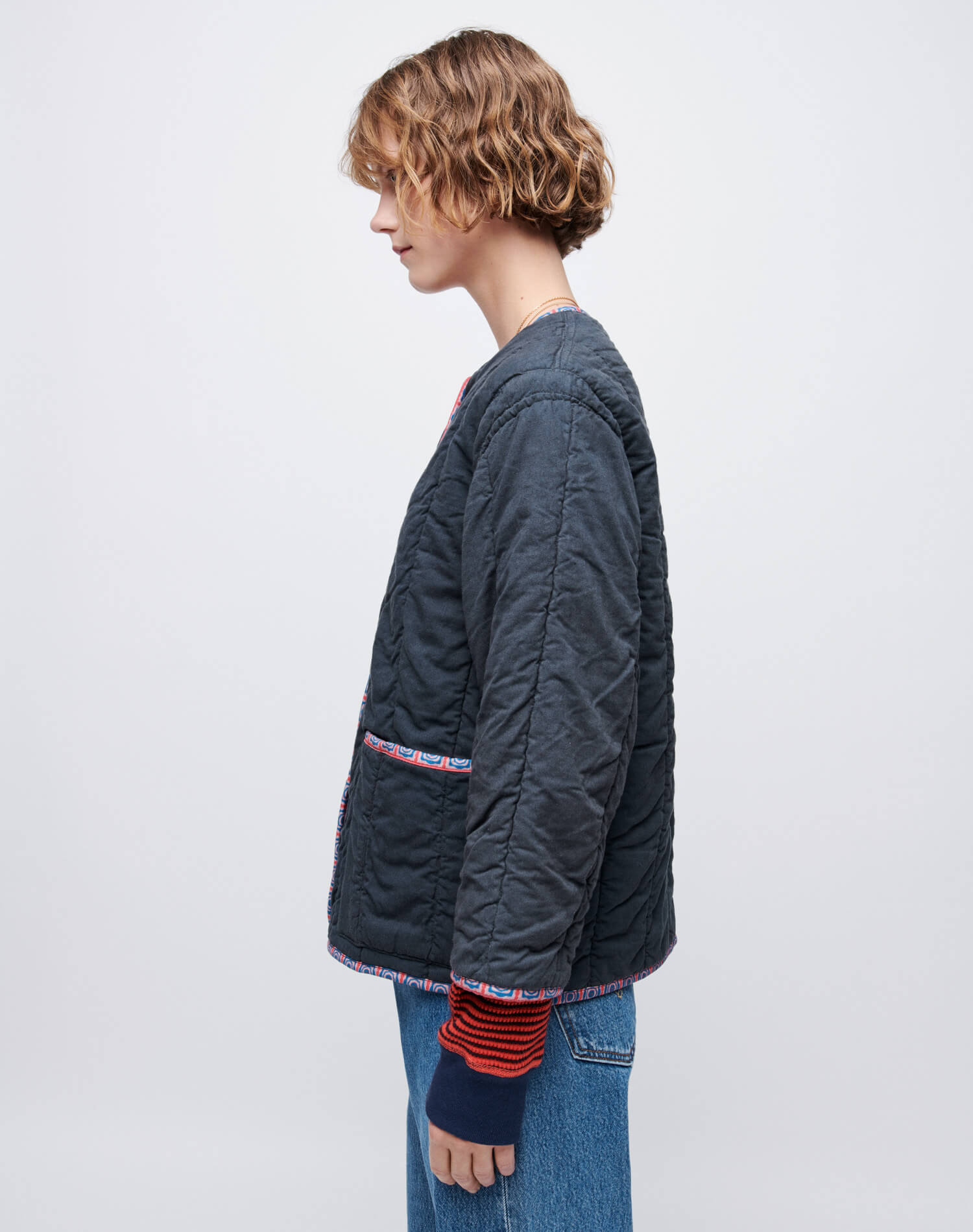Upcycled Liner Jacket - Navy