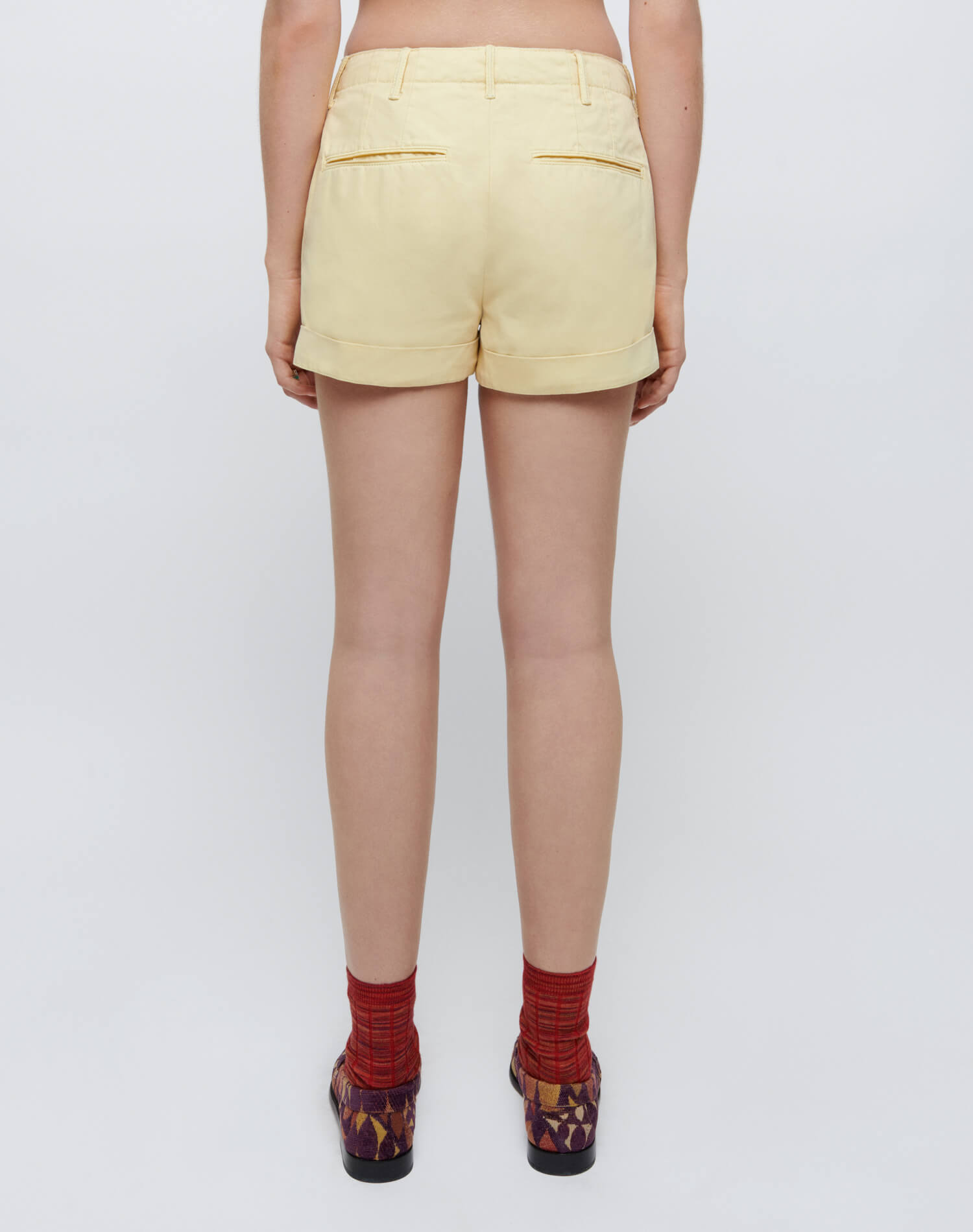 90s Trouser Shorts - Washed Buttercream