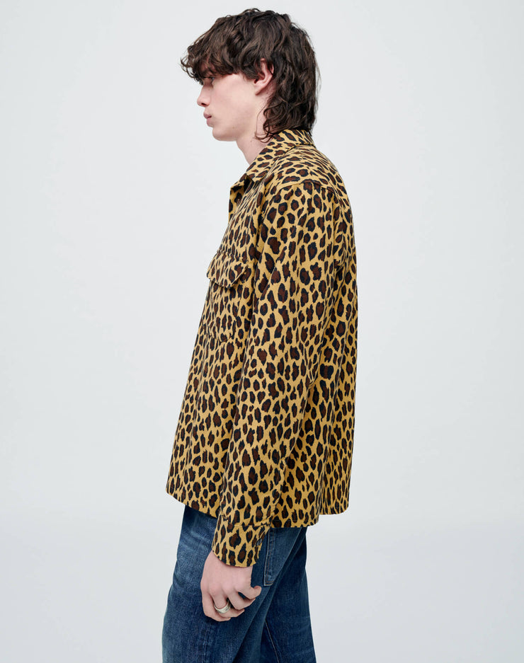 50s Straight Bottom Shirt - Leopard