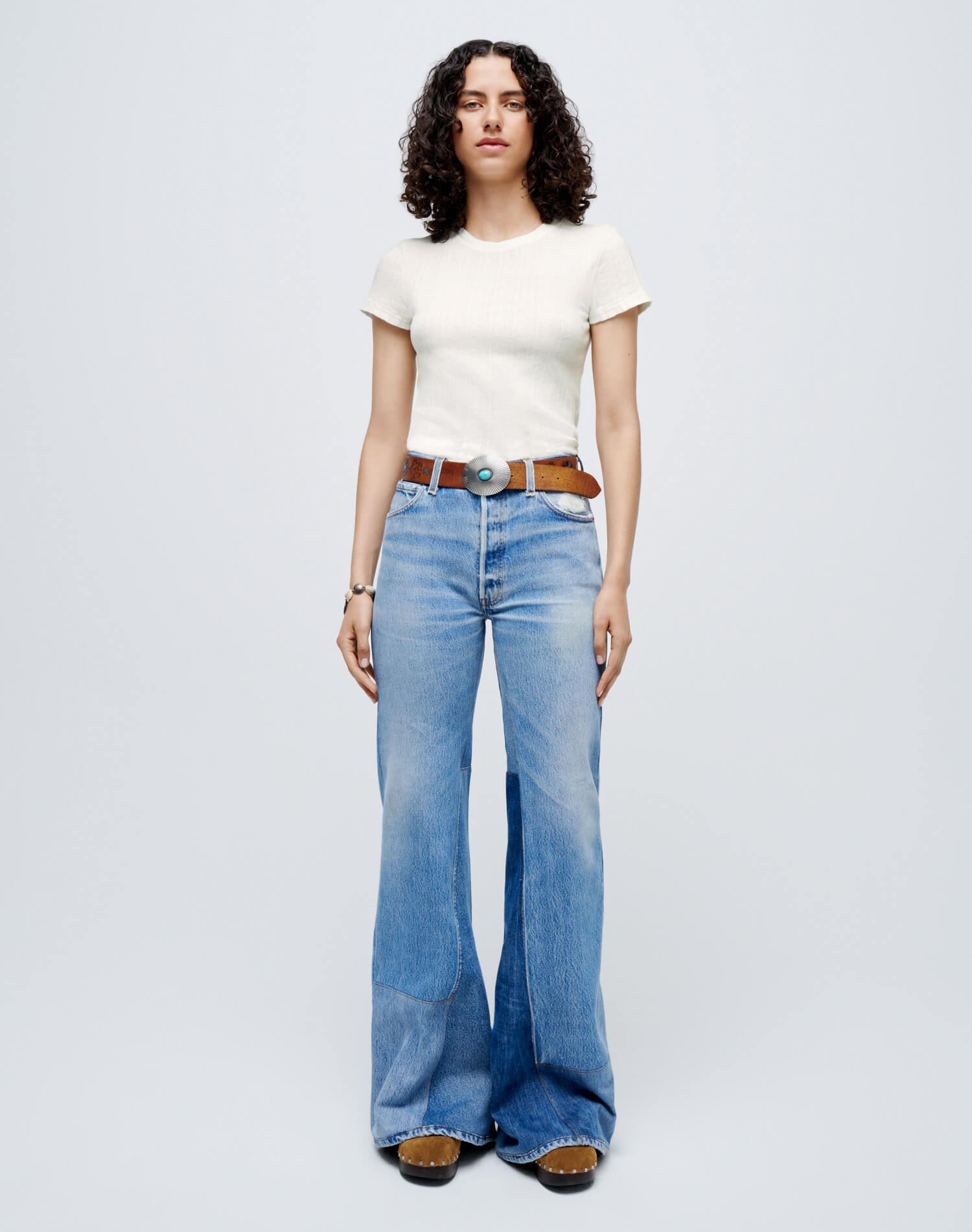 Pointelle Baby Tee - Vintage White